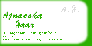 ajnacska haar business card